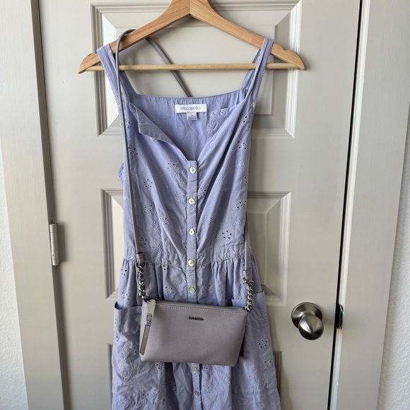 Calvin Klein Women's Saffiano Leather Small Shoulder Zip Bag - Lavender - Picture 8 of 9